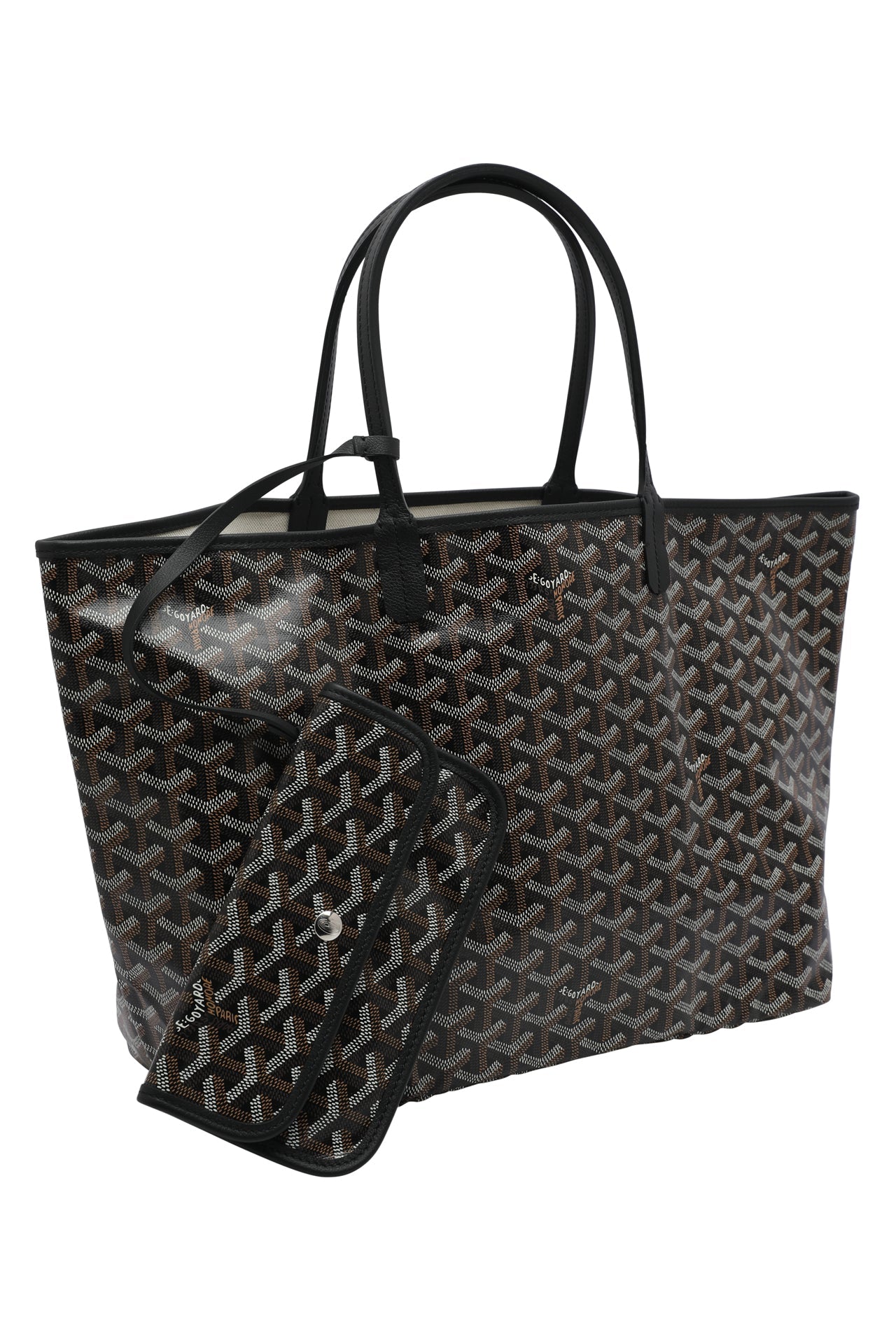 Goyard Saint Louis PM, Black Tan, Preowned in Dustbag GA001