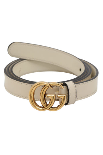 GUCCI Double G Slim Leather Belt