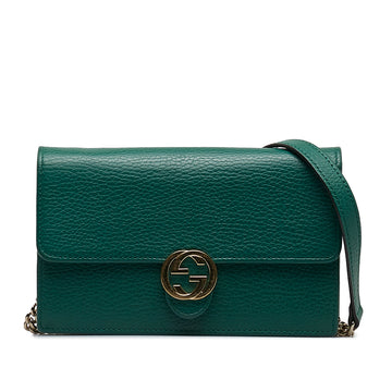 GUCCI Interlocking G Dollar Wallet on Chain Crossbody Bag