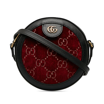 GUCCI GG Velvet Ophidia Round Crossbody Bag