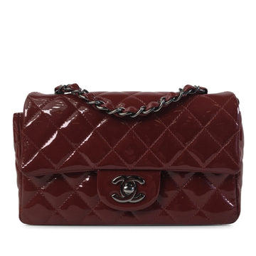 CHANEL Mini Classic Patent Rectangular Single Flap Crossbody Bag