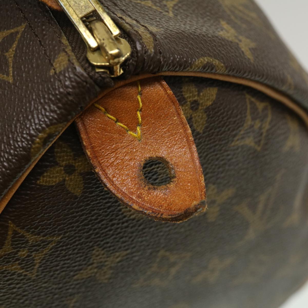 Louis Vuitton Monogram Speedy 30 Leather Fabric Brown Handbag 796