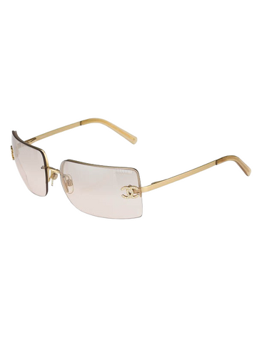 Chanel CC Logo Rhinestone Gold Sunglasses 4092-B