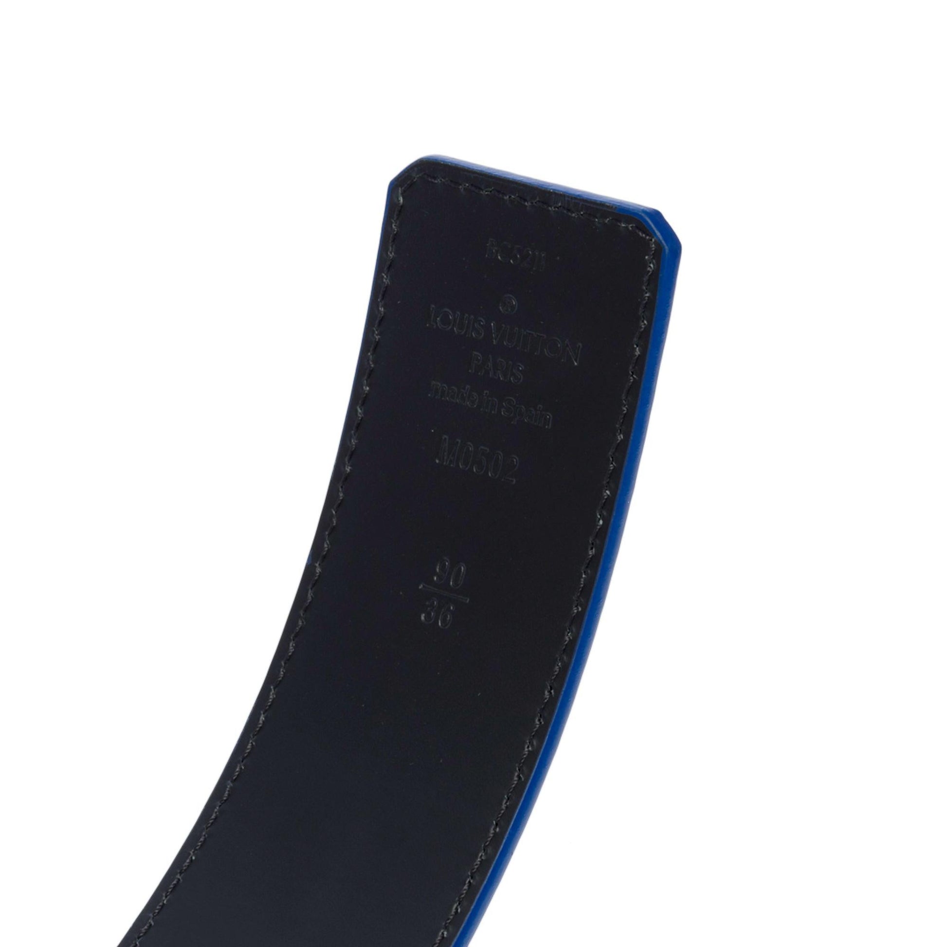 Louis Vuitton LV Shape Clouds Monogram Blue Reversible Belt