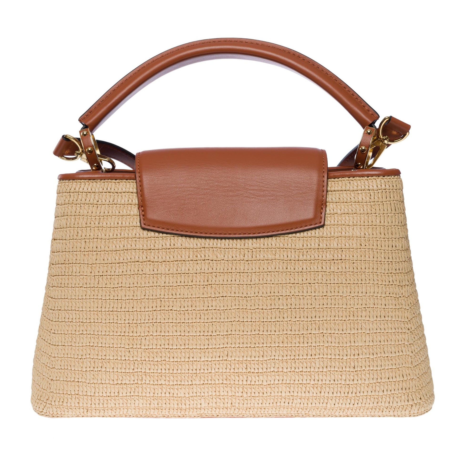Louis Vuitton Limited Edition Capucines mm Handbag Strap in Braided Raffia, GHW