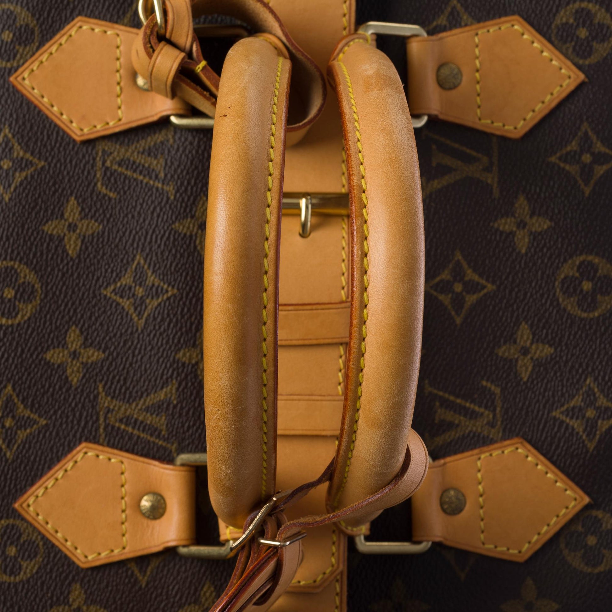 Rare Louis Vuitton 'Cruiser Travel bag in brown canvas and gold