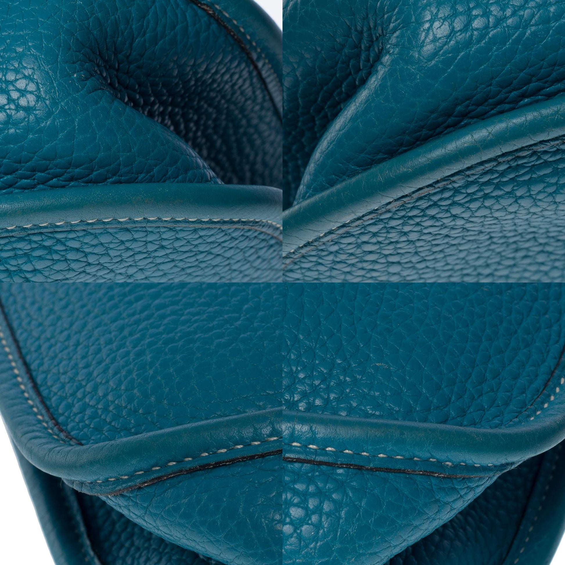 Hermes Shoulder Bag Evelyn 1GM Light Blue Leather 1721587