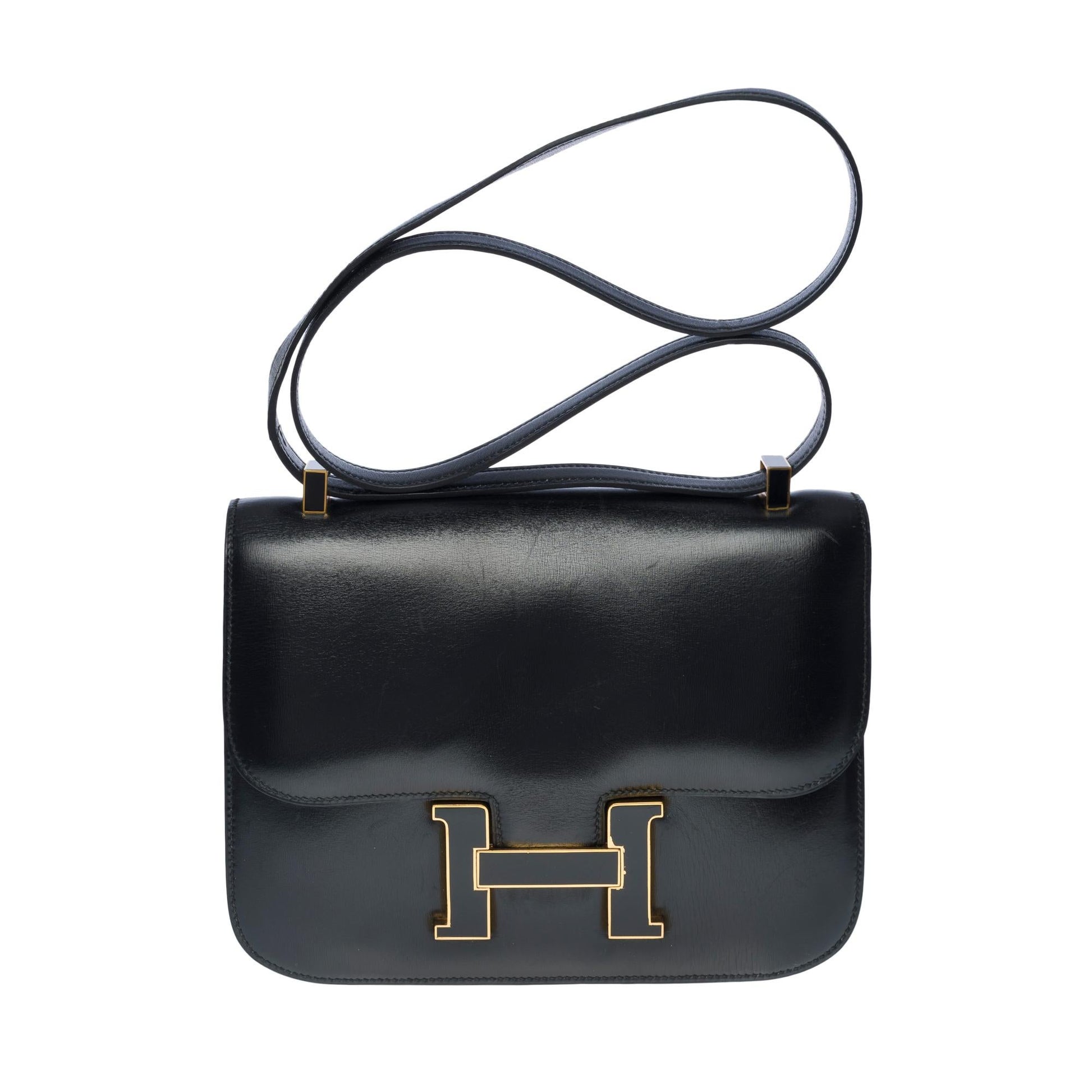 Hermes Constance 23 Shoulder Bag Black Box calf ◯X 16X 66896