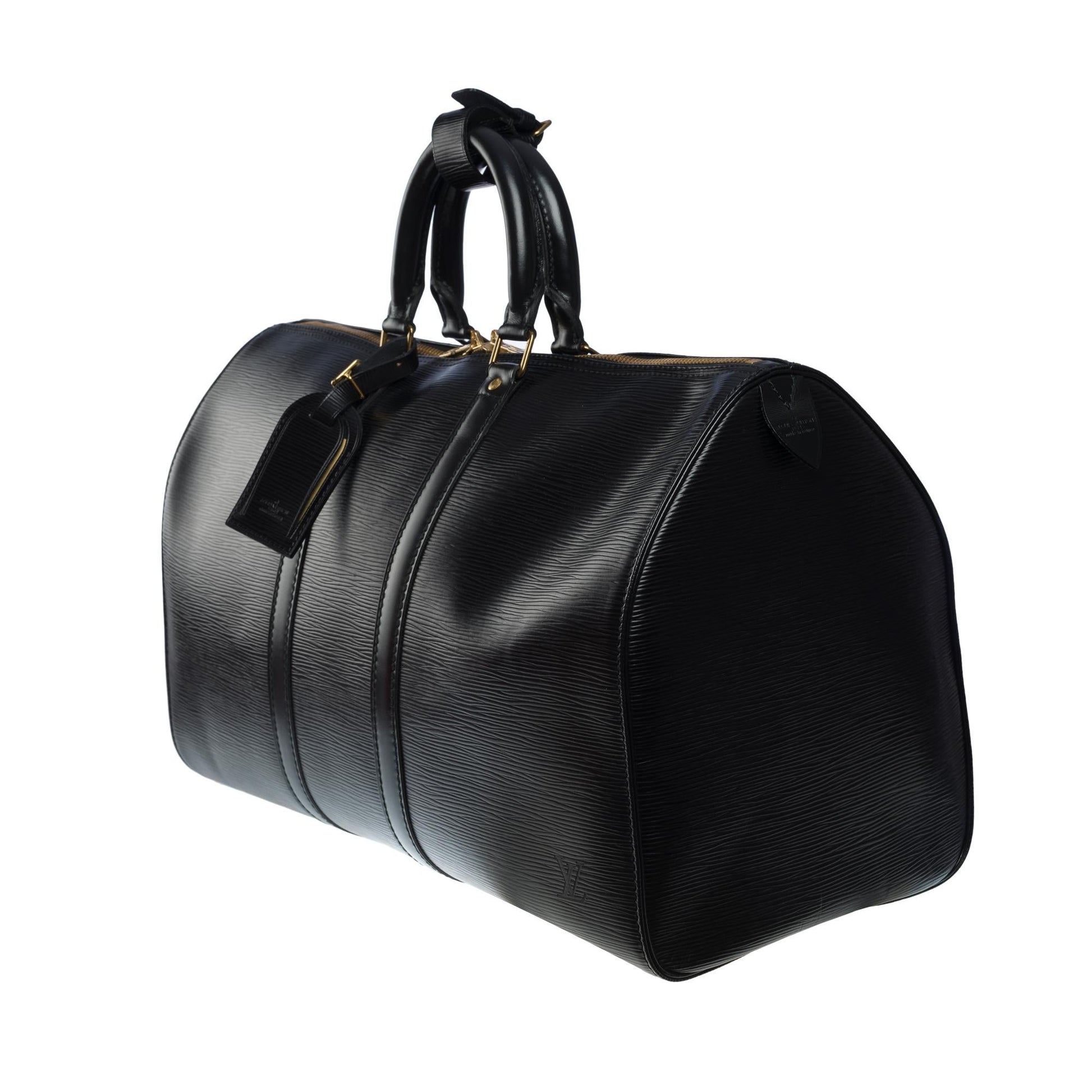 Keepall patent leather travel bag