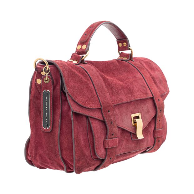 PROENZA SCHOULER Ps1 Suede Burgundy Satchel