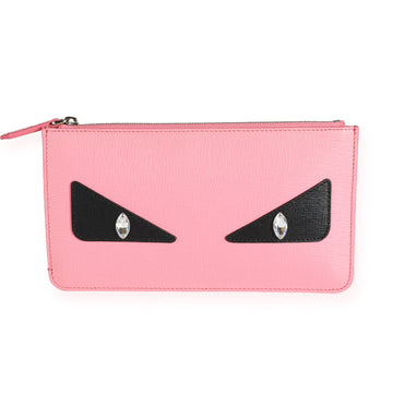 FENDI Pink Vitello Elite Monster Clutch