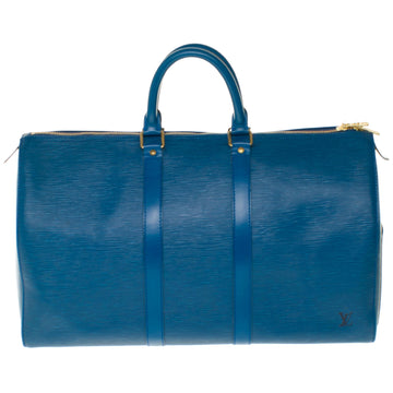 Limited edition Louis Vuitton keepall XS strap in blue denim by