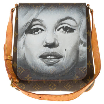 LV Musette Salsa shoulder bag in Monogram canvas customized 