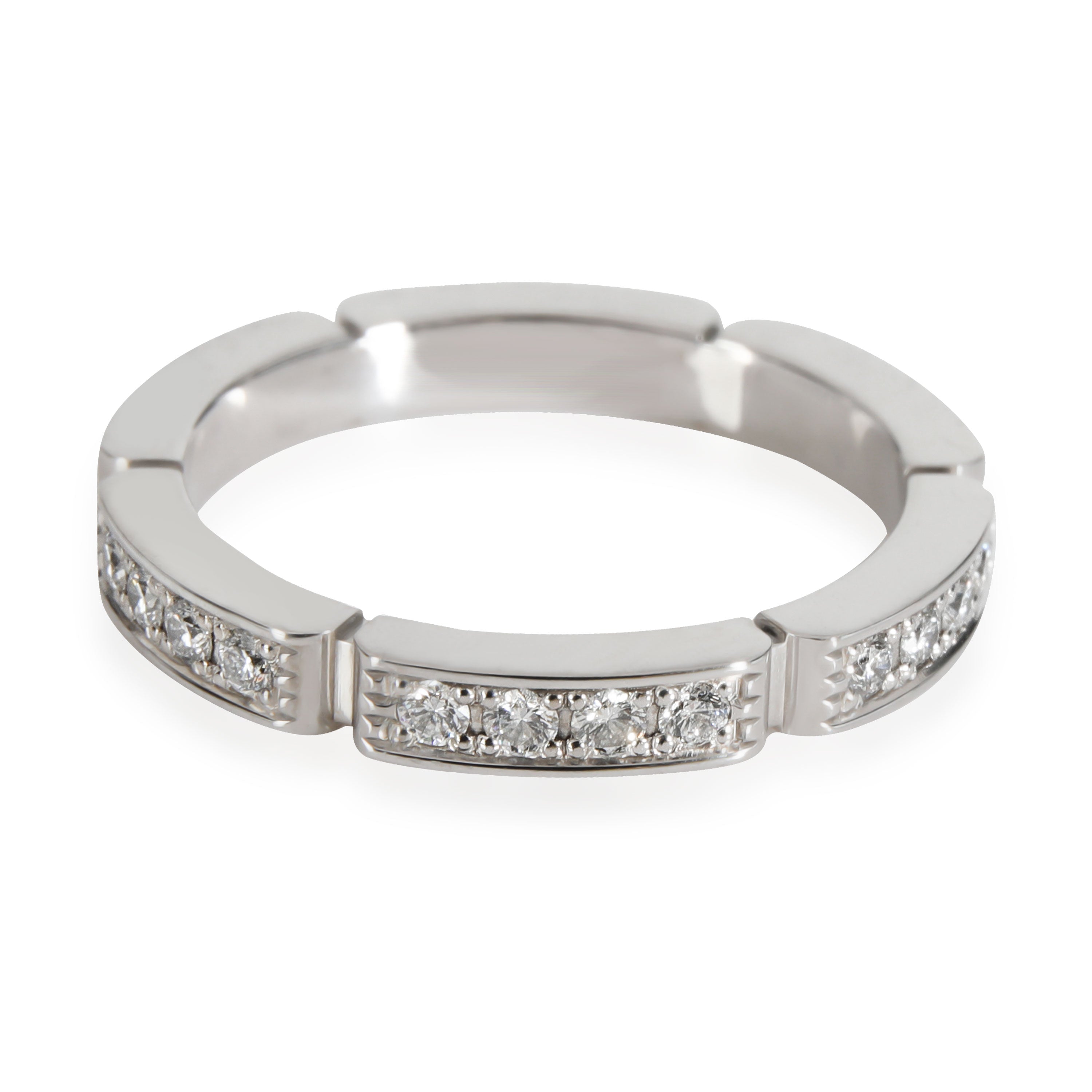 CARTIER Maillon Panthere Diamond Wedding Band in 18K White Gold 0.15 C