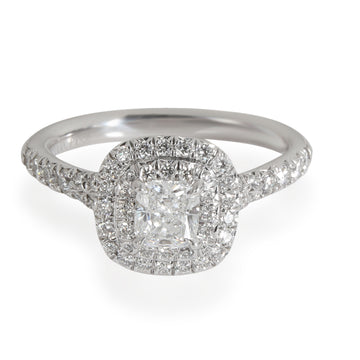 TIFFANY & CO. Soleste Double Halo Diamond Engagement Ring, Platinum, 0.57 Ctw