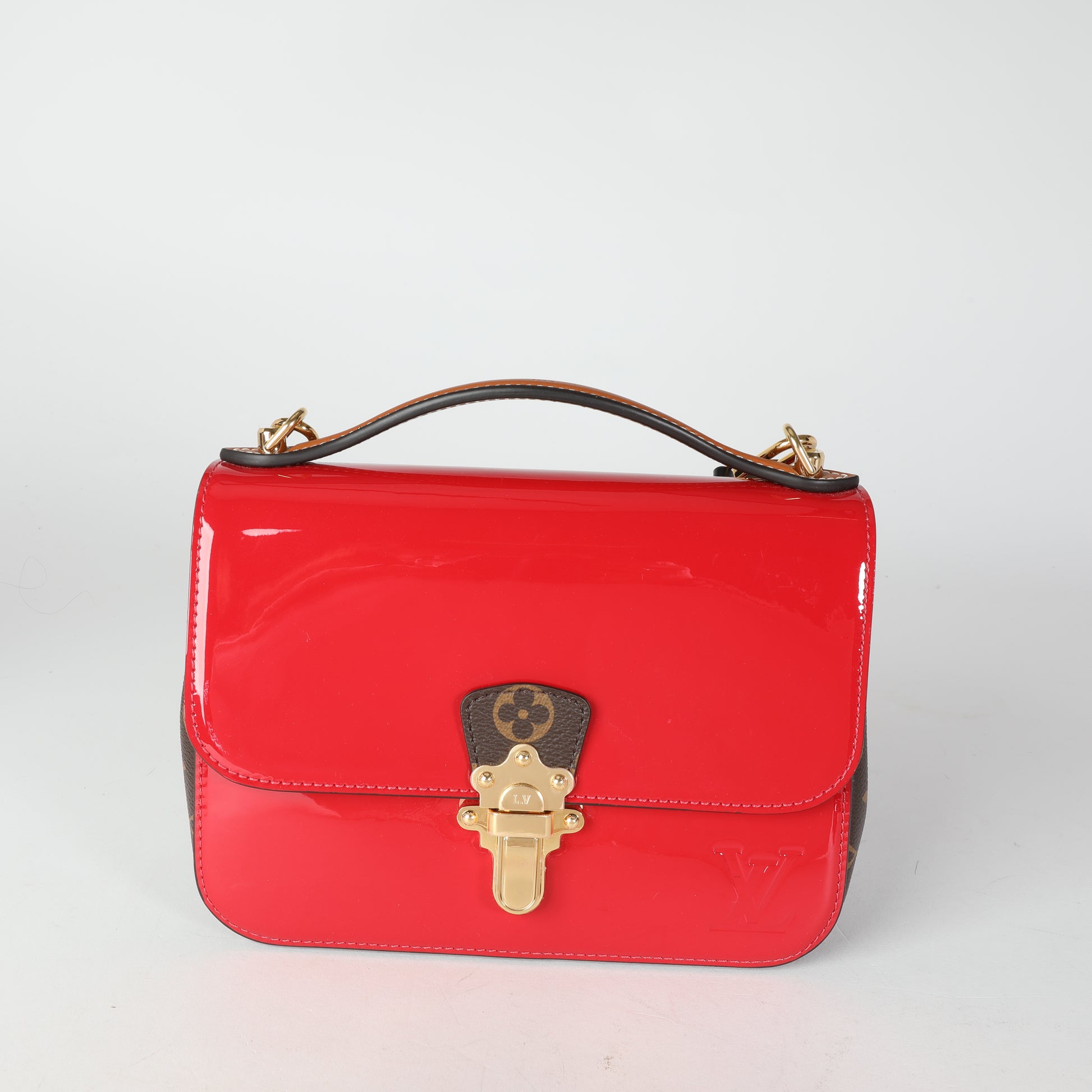 Louis Vuitton Scarlet Vernis & Monogram Canvas Cherrywood Bb Red ref.620488  - Joli Closet