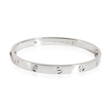 CARTIER Love 4 Diamond Bracelet in 18K White Gold 0.42 CTW