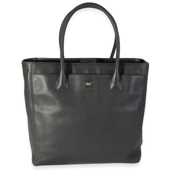 CHANEL Anthracite Grained Calfskin Leather Tall Cerf Tote