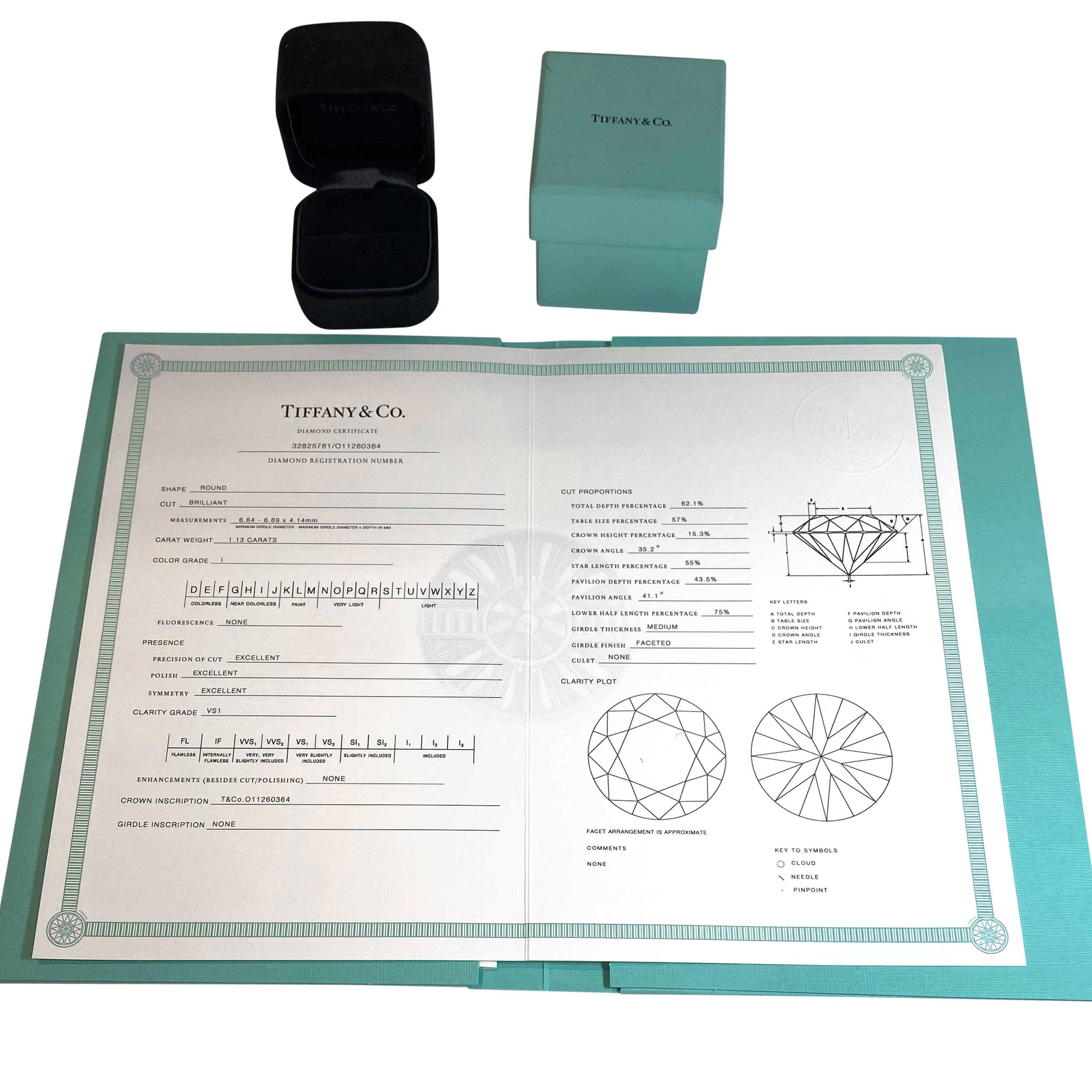 Tiffany on sale diamond certificate