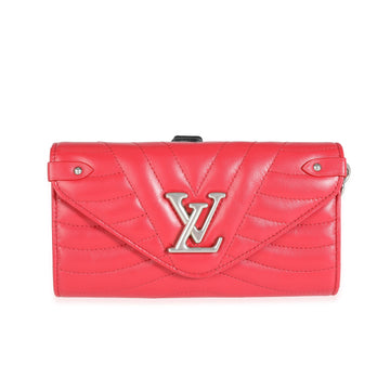 LOUIS VUITTON Red Quilted Cowhide New Wave Wristlet Wallet