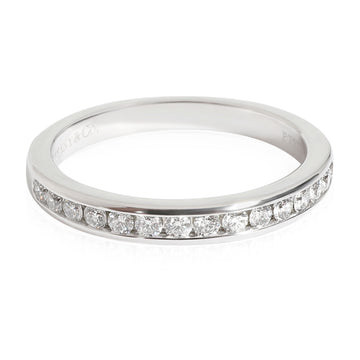 TIFFANY & CO. Channel Set Half Eternity Diamond Wedding Band, Platinum 0.24 Ctw