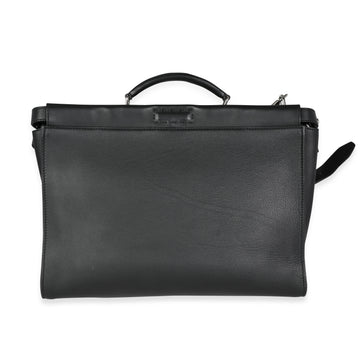 FENDI Black Leather Peekaboo Monster Large Briefcase Bag