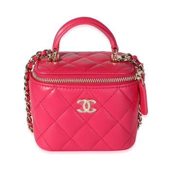 CHANEL Fuchsia Quilted Lambskin Mini Vanity Crossbody