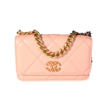 CHANEL Orange Claire Quilted Lambskin 19 WOC