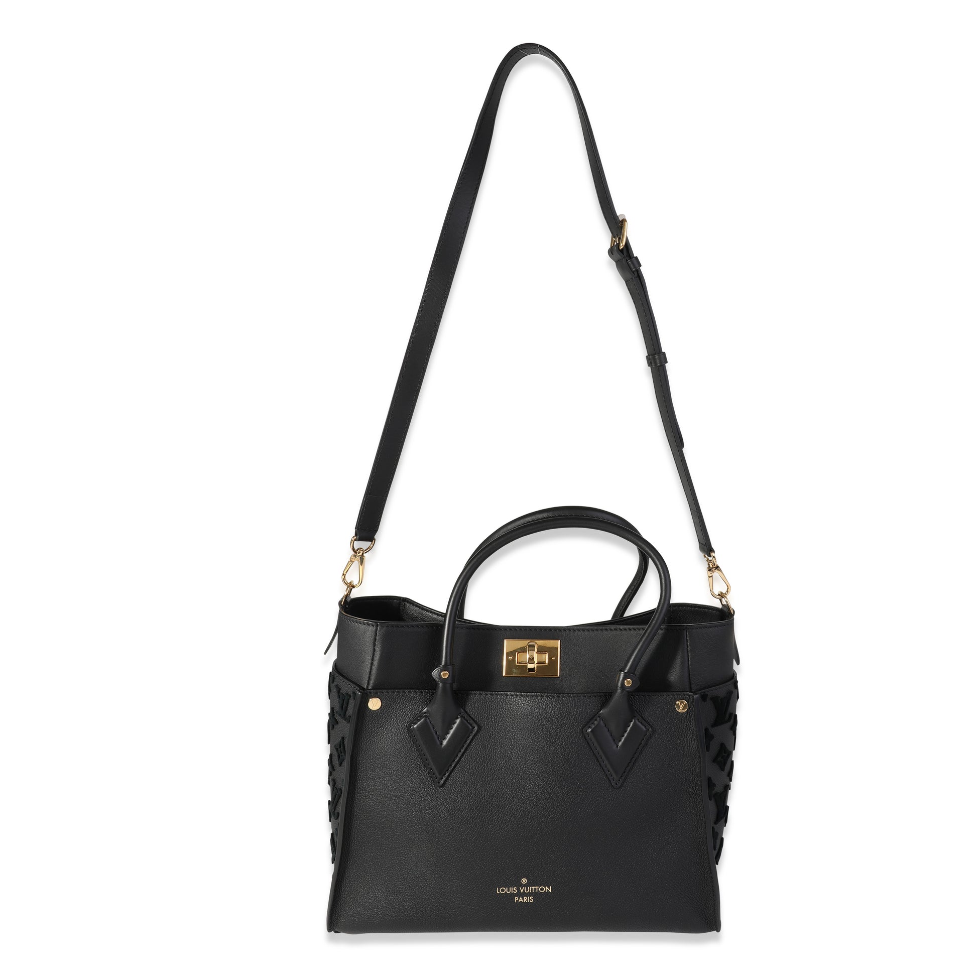 Louis Vuitton Black And Monogram On My Side PM Gold Hardware