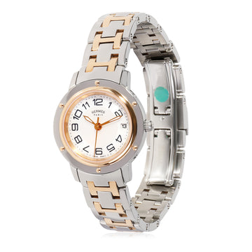 HERMES Clipper CP1.221.212.4970 Women's Watch in 18kt Stainless Steel/Rose Gold