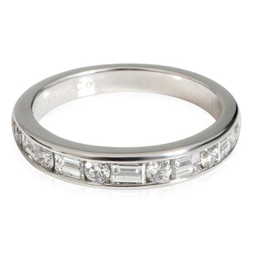 TIFFANY & CO. Round & Baguette Diamond Wedding Band in Platinum 0.62 CTW