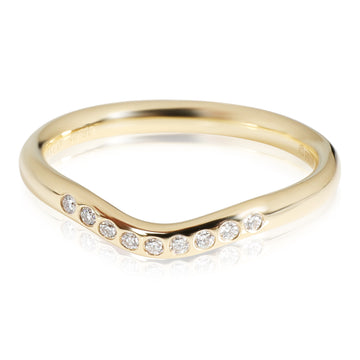 TIFFANY & CO. Elsa Peretti Curved Diamond Wedding Band in 18K Gold 0.06 CTW