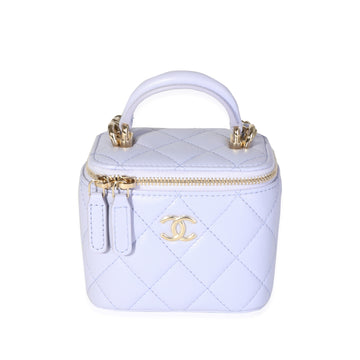 CHANEL Lavender Lambskin Vanity Bag with Chain