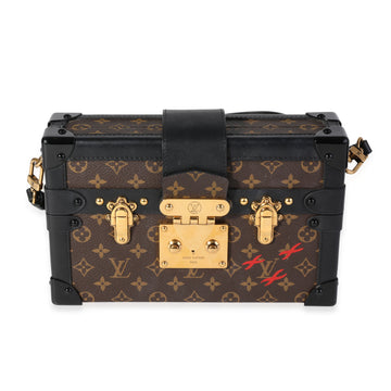 LOUIS VUITTON Monogram Canvas & Black Calfskin Petite Malle