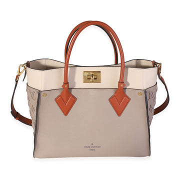 LOUIS VUITTON Galet Calfskin & Tufted Monogram On My Side MM Tote