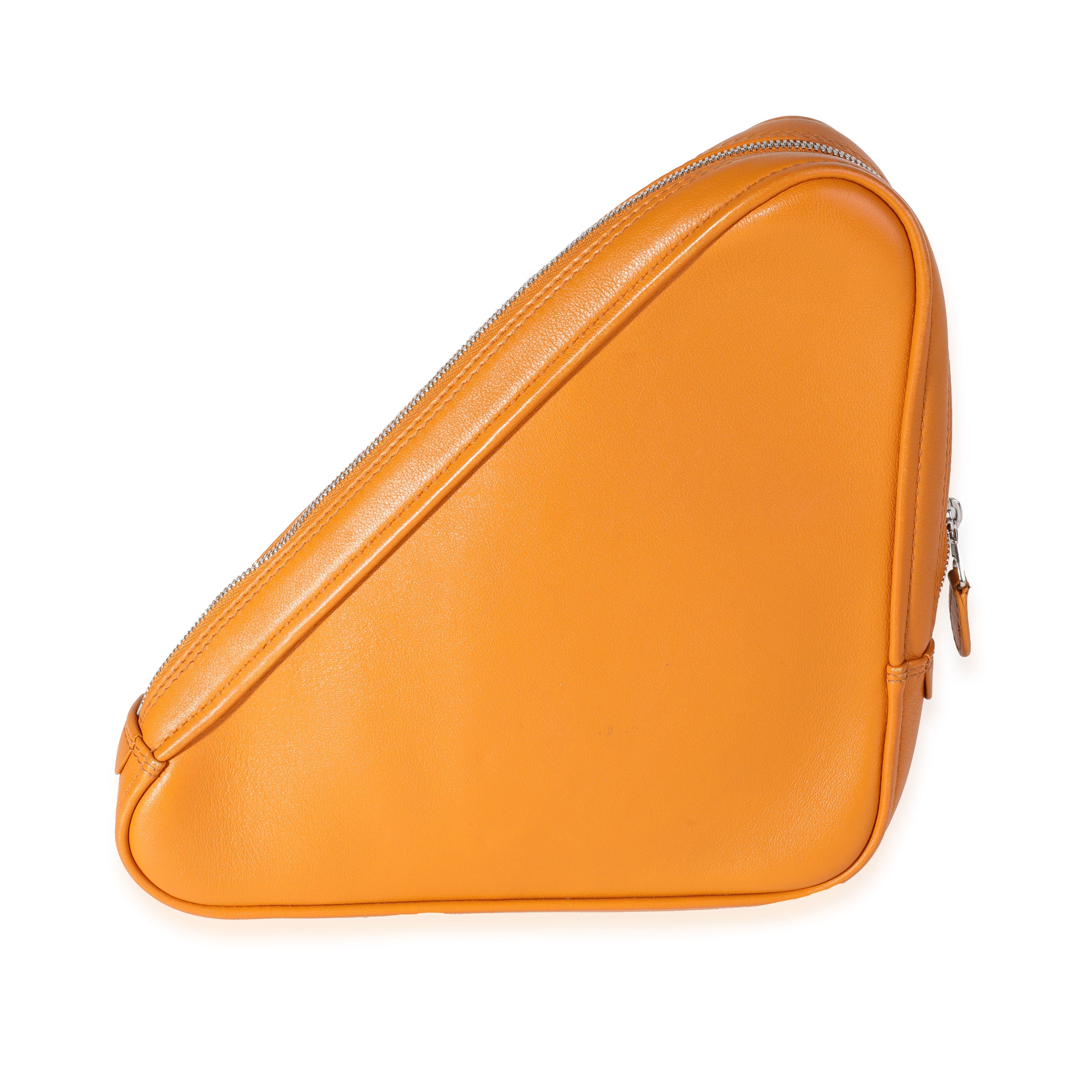 Balenciaga Orange Calfskin M Triangle Pouch | eBay