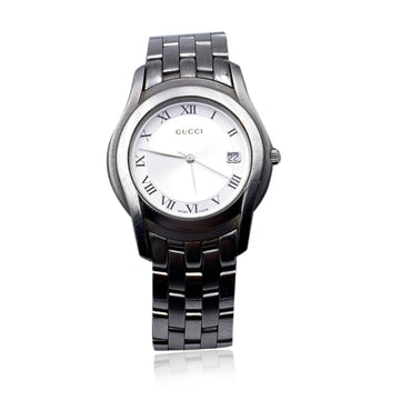 GUCCI Stainless Steel 5500 M Quartz Wrist Watch Date Indicator