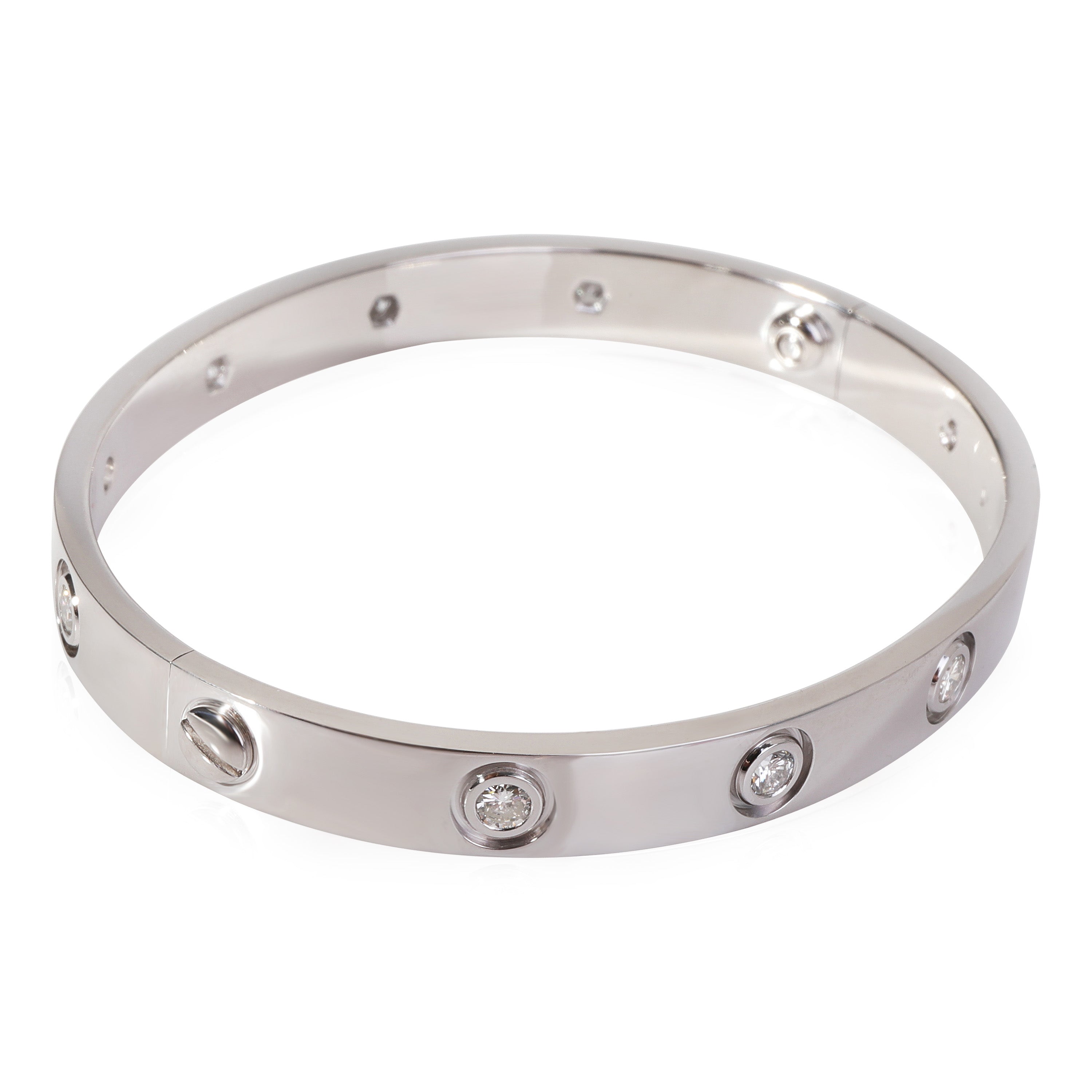 Cartier bracelet best sale silver diamond