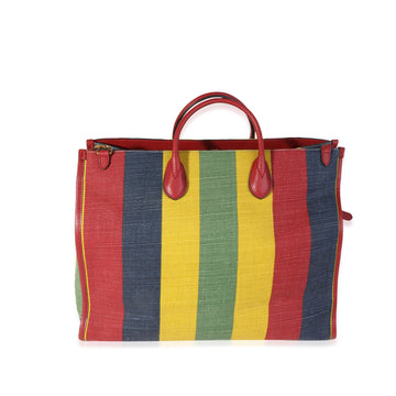 GUCCI Multicolor Striped Canvas Baiadera Tote