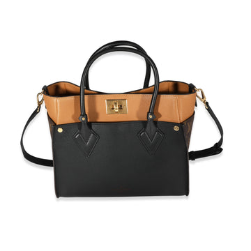 LOUIS VUITTON Monogram Canvas & Black Calfskin On My Side MM Tote