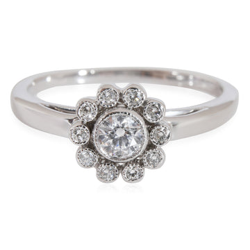 TIFFANY & CO. Enchant Diamond Flower Ring in Platinum 0.35 CTW