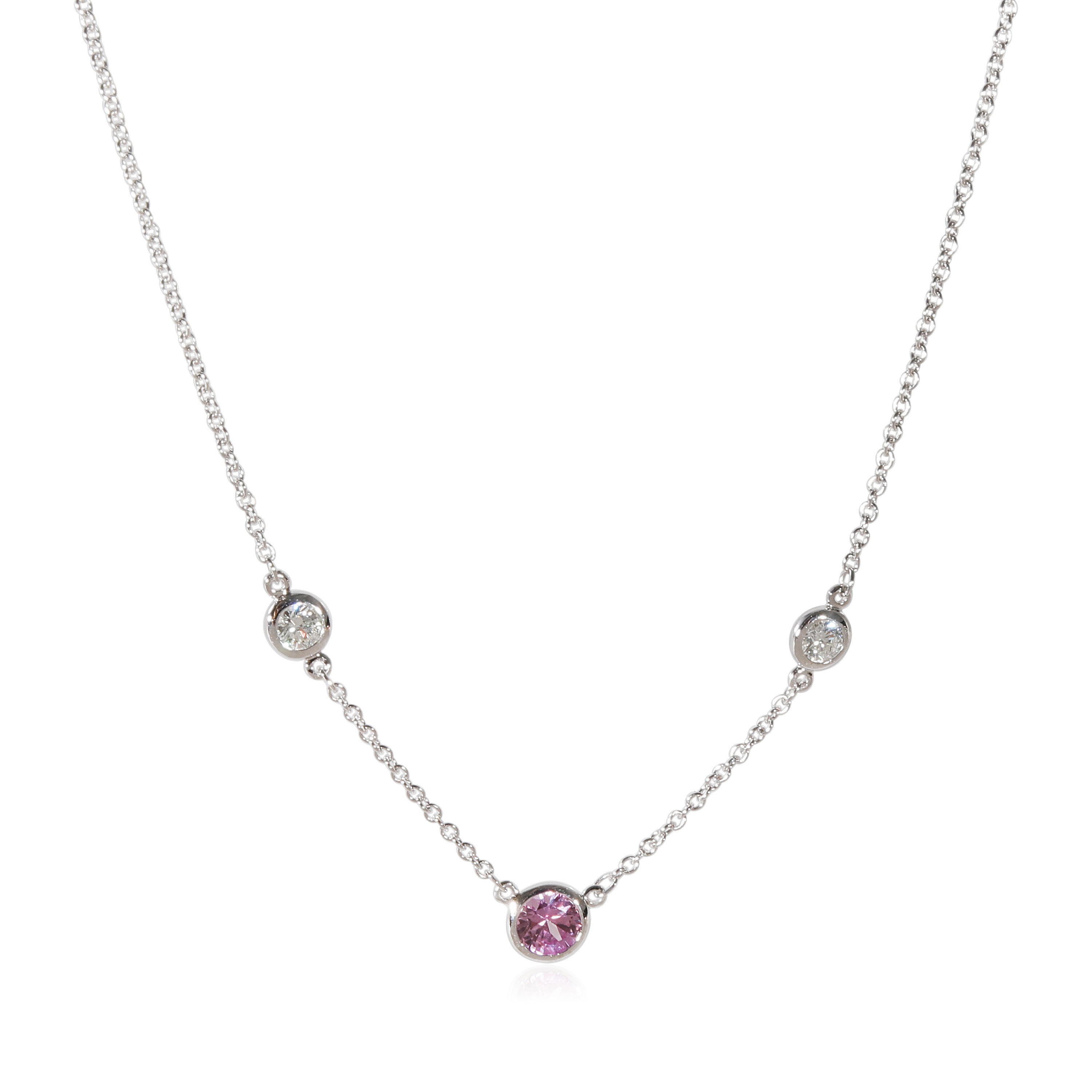 Used B/Standard] TIFFANY&Co. Tiffany Visor Yard Pink Sapphire Silver  925 Women's Necklace 20392977