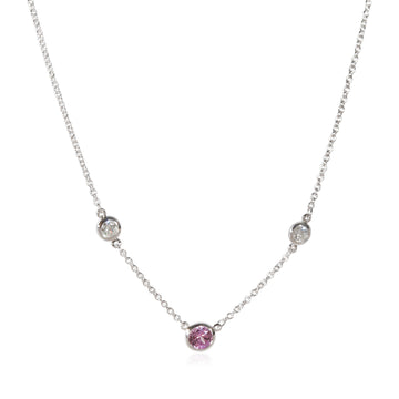 TIFFANY & CO. Elsa Peretti Pink Sapphire & Diamonds Color by the Yard Necklace