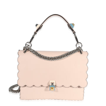 FENDI Pale Pink Scalloped Leather Medium Kan I Bag