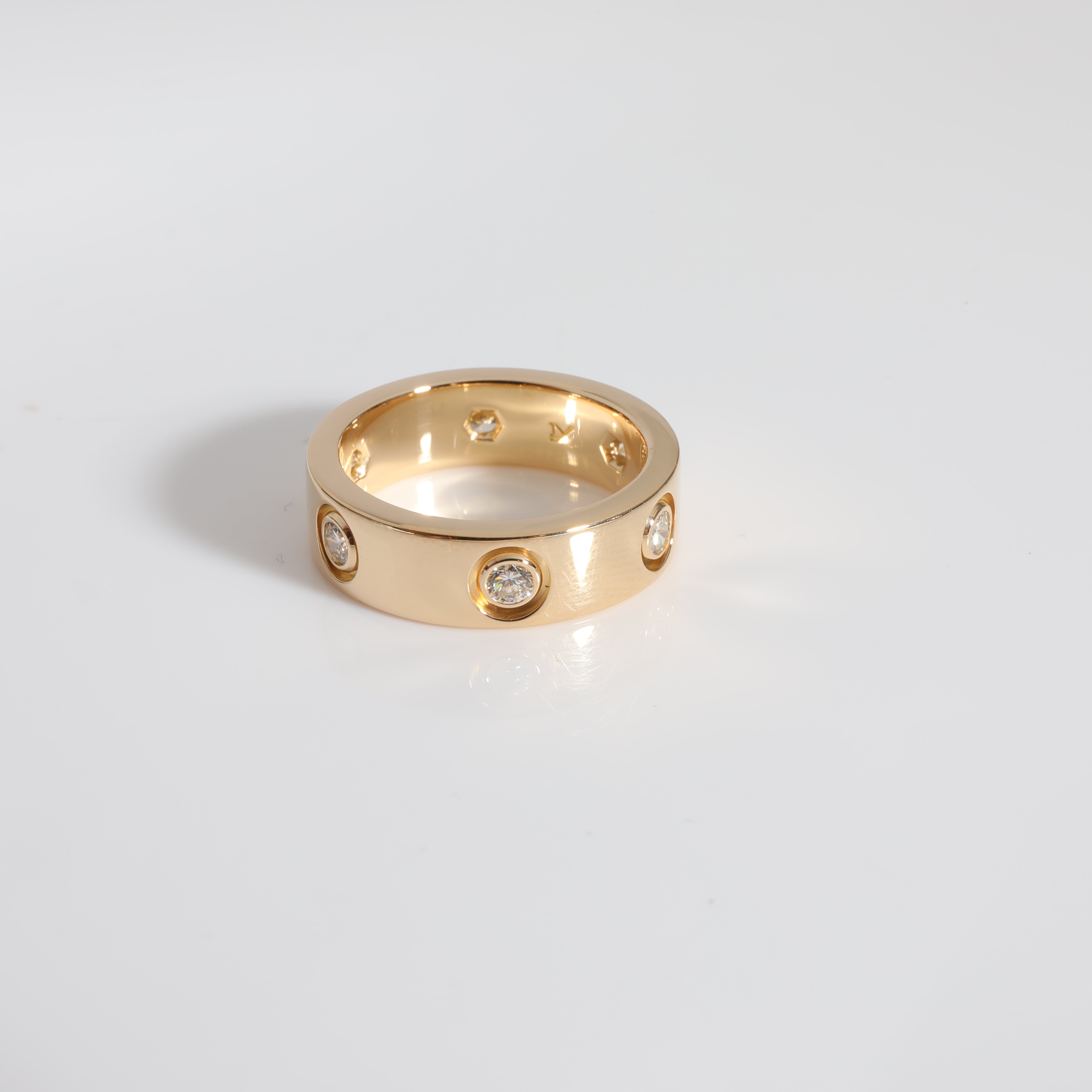 CARTIER Love 6 Diamond Ring in 18k Yellow Gold 0.46 CTW