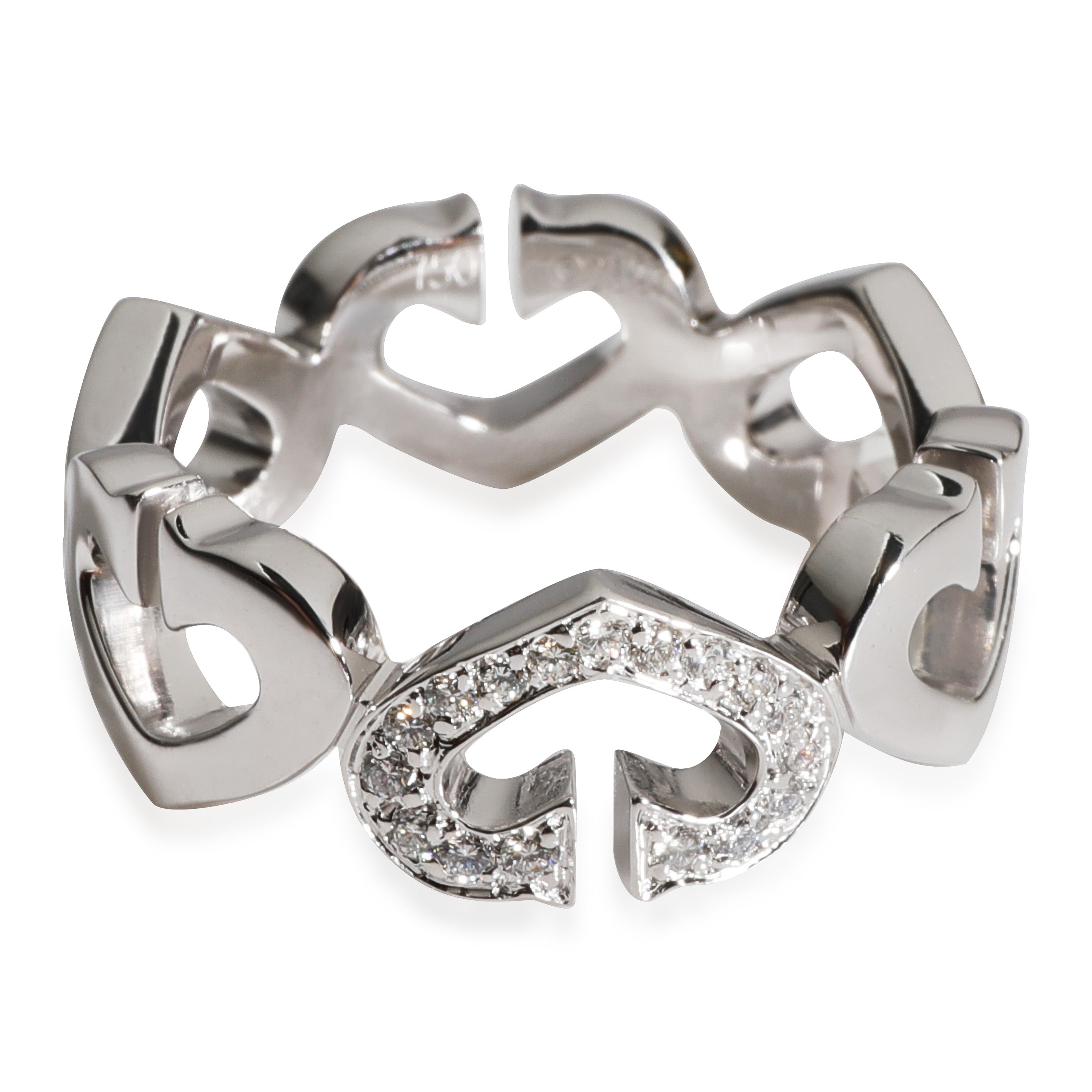 CARTIER C De Heart Ring in 18k White Gold 0.13 CTW