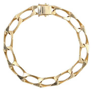 French 1960s 18 Karat Yellow Gold Filed Gourmette Bracelet