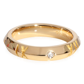 TIFFANY & CO. Atlas X Closed Diamond Narrow Ring in 18k Yellow Gold 0.10 CTW