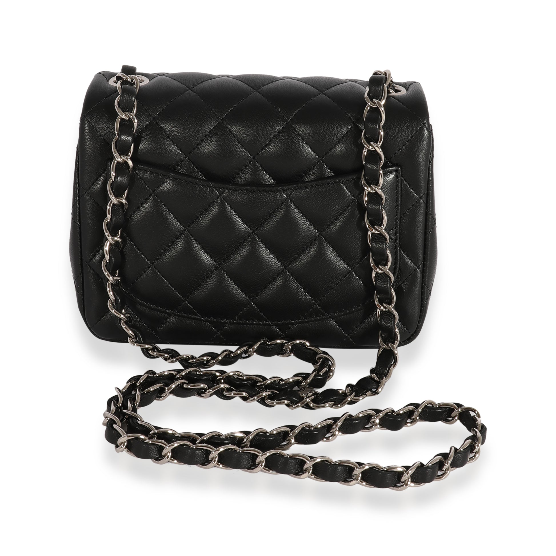 CHANEL Lambskin Quilted Mini Square Flap Black 1232355