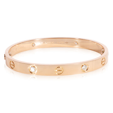 CARTIER Love 4 Diamond Bracelet in 18K Pink Gold 0.42 CTW